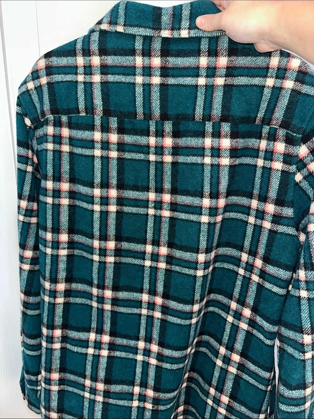 Wesc Teal and Black Plaid Snap-Front Shirt Jacket
